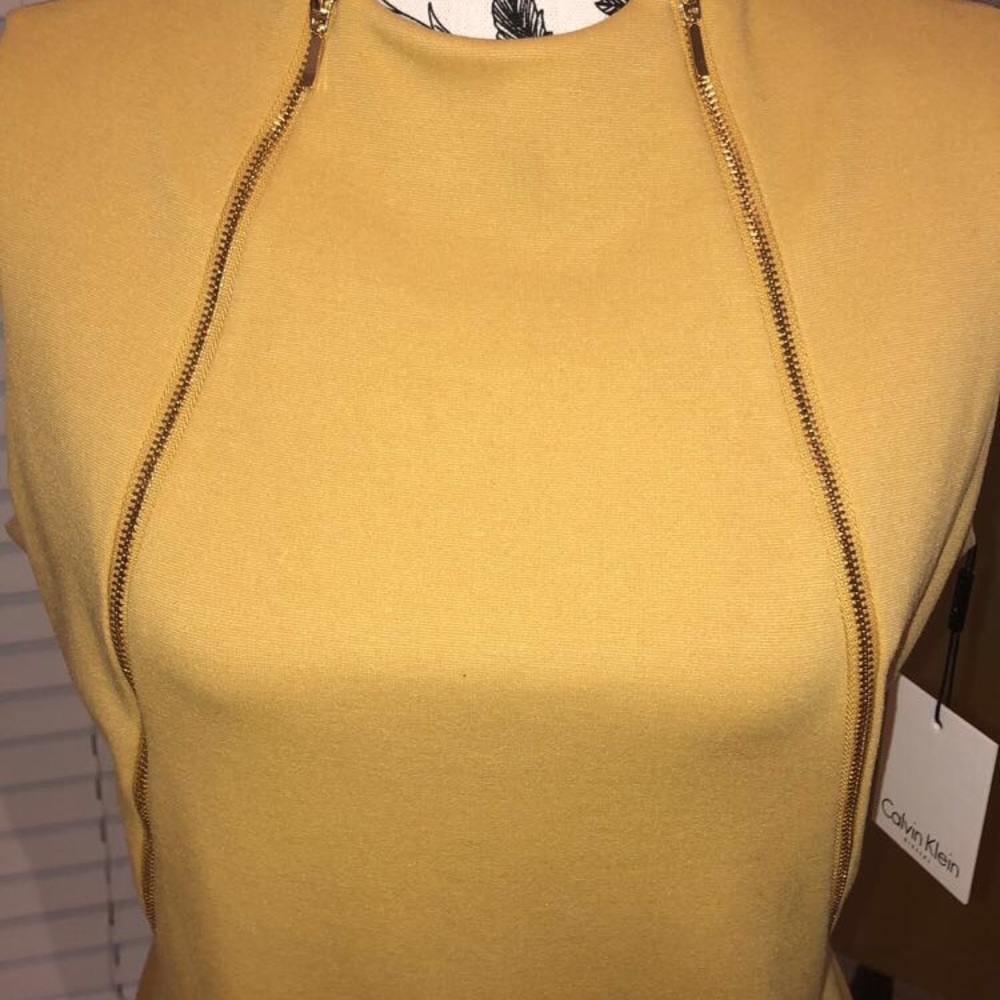 NWT Calvin Klein mustard dress - Picture 4 of 6